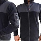 Moriki Erkek Polar Tam Fermuarlı Outdoor 3 Cepli Softsell Polar Ceket - 000-Siyah