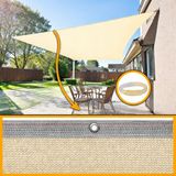 Morilu %95 Gölgeleme - Şeritli Halkalı - Krem Gölgelik File - Halatlı Montaja Hazır - Tüm Ölçülerde - 1 x 1 m