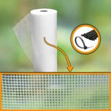 Morilu Beyaz Plastik Bahçe Çiti– 5 mm Göz Plastik Kanvas – Dekoratif Plastik Çit – Kedi Köpek Kümes Koruma Filesi - 1 x 9,5 Metre