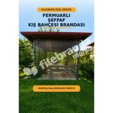 Morilu FERMUARLI ŞEFFAF Kamelya Balkon Kapama BRANDA PERDESİ, MONTAJ Malzemeli 0.8 mm ÖZEL Ölçü KIŞ Bahçesi