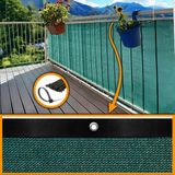 Morilu Yeşil Balkon Demiri ve Korkuluk Filesi - %95 Görüntü Engelleme - Siyah Şeritli Halkalı - Tüm Ölçüler - Plastik Kelepçe Hediyeli - 100 cm x 8,5 m