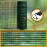 Morilu Yeşil Plastik Bahçe Çiti– 10 mm Göz Plastik Kanvas – Dekoratif Plastik Çit – Kedi Köpek Kümes Koruma Filesi - 1 x 2 Metre