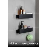 Morimora Yüksek Kaliteli Paslanmaz Banyo Düzenleyici Şampuanlık Duş Rafı - 2'li Set