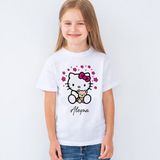 Morinna Kişiye Isme Özel Hello Kitty Baskılı Çocuk Tişört T-Shirt Mr-01 - 10 - 11 Yaş - 001-Beyaz