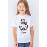 Morinna Kişiye Isme Özel Hello Kitty Baskılı Çocuk Tişört T-shirt Mr-02
