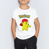 Morinna Pokemon Pikachu Unisex Çocuk Tişört T-Shirt Mr-01 - 8 - 9 Yaş - 001-Beyaz