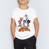 Morinna Sonic Boom Çocuk Tişört Regular Fit Erkek Çocuk Kısa Kol Dijital Baskı - 10 - 11 Yaş - Beyaz