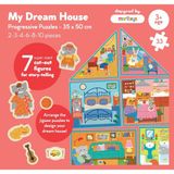 Moritoys My Dream House 6 In 1 Puzzle (2-3-4-6-8-10 Parça) 5-7 Yaş İçin Eğlenceli Tasarım