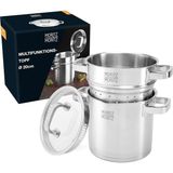 Moritz & Moritz 0 cm Süzgeçli Tencere, 5 Litre Paslanmaz Çelik, Tüm Ocak Türleri Için - Gümüş