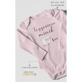 MorivoKids Teyzesinin Minik Kuzusu Baskılı Bebek Zıbını – Çıtçıtlı Body 8 Renk | %100 Pamuk Uzun Kol