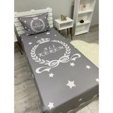 Morkeci Isimli Yatak Örtüsü Takımı Yıldızlı - 150 x 225 cm - Gri