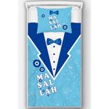 Morkeci Maşallah Sünnet Yatak Örtüsü Takımı - 150 x 225 cm - Mavi