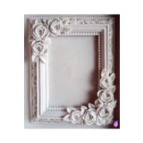 morlalem m Gül Kabartmalı 12cm Çerçeve Silikon Kalıp , Polyester Taş Tozu Alçı Kalıbı K-086