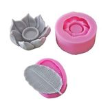 Morlalem Sunumluk Mumluk 23cm Yaprak ve Lotus Çiçeği 2 Adet Silikon Kalıp K-729