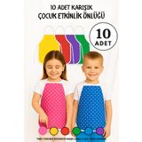 Morlay 10 Adet Karışık Çocuk Önlüğü – Kreş Anaokulu Etkinlik Boyama Önlüğü Sıvı Geçirmez Süngerli 2-8 Yaş