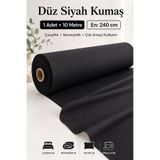 Morlay 10 Metre Siyah Kumaş – Punch Astar Kumaşı Kırlent Runner Masa Örtüsü Çarşaf Nevresim Döşemelik Kumaş Düz Renk