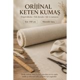 Morlay %100 Keten Kumaş 150 cm En – Naturel Ekru Metrelik Orijinal Keten Kumaş, Perde Masa Örtüsü Runner Kırlent Önlük ve Çanta İçin