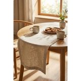 Morlay Lınen | Organik Ham Keten Runner Naturel 40 x 110 cm - Bej - 110 x 40 cm