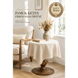 Morlay LINEN | Vintage Fiskos ve Masa Örtüsü Otantik Keten Rustik Kahve Köşesi ve Dresuar Örtüsü