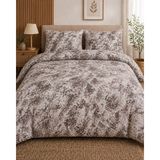 Morlay Softline Serisi | Çift Kişilik Çarşaflı Nevresim Takımı 200X220 cm Ranforce & Motifli - Kahverengi - 200 x 220 cm