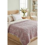 morlina home %100 Pamuk 5 Kat Dolgulu Çift Taraflı Jakar Desenli Müslin Çift Kişilik Yatak Örtüsü 220x240 cm