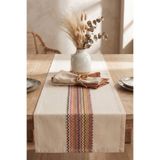 morlina home Örme Renkli Dantel Detay Pamuklu Dekoratif Masa Runner 40x130 cm