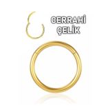 MORNEVA Cerrahi Çelik Klipsli Tam Halka Septum Daith Helix Tragus Smiley Conch Piercingi (1 Adet)