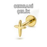MORNEVA Cerrahi Çelik Taşsız Kuzey Yıldızı Helix Conch Tragus Kulak Piercingi (1 Adet)