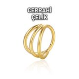 MORNEVA Cerrahi Çelik Tek Delikte Üçlü Görünüm Halka Helix Daith Septum Conch Piercingi (1 Adet)