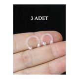 MORNEVA Şeffaf Antialerjik Bioplast Dudak Tragus Septum Helix Conch Tragus Silikon Kulak Piercingi (3 Adet)