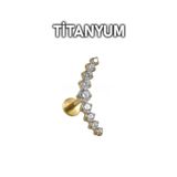 MORNEVA Titanyum Çoklu Daire Taşlı Kıkırdak Kulak Helix Conch Piercingi (1 Adet)