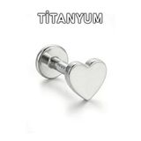 MORNEVA Titanyum Minicik Kalp Helix Tragus Flat Conch Lobe Kulak Piercingi (1 Adet)