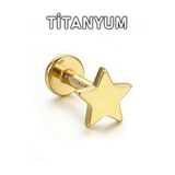 MORNEVA Titanyum Minicik Yıldız Helix Tragus Flat Conch Lobe Kulak Piercingi (1 Adet)