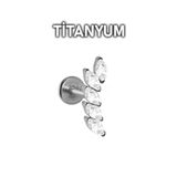 MORNEVA Titanyum Minimal Sıralı Badem Taşlar Kulak Tragus Helix Conch Piercingi (1 Adet)