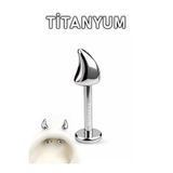 MORNEVA Titanyum Vampir Diş Vertical Helix Piercingi (1 Adet)