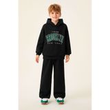 MORNİNG KİDS Erkek Çocuk BROOKLYN Baskılı Siyah Kapşonlu Sweatshirt-Bol Kesim Siyah Eşofman Takım