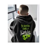 MORNİNG KİDS ERKEK Çocuk Kapşonlu (Sırt ve Ön) Yeşil Futbol Baskılı SİYAH Sweatshirt