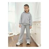 MORNİNG KİDS Kız Çocuk GRİ Kapşonlu Fermuarlı Hırka Sweatshirt-GRİ Bol Kesim Eşofman Takım