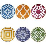 Morocco 6'li Çay Tabak Seti, 12 Cm, Porselen, Çok Renkli - Standart