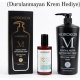 Morokon Keratin & Protein Bakım Düzleştirme Kremi 1000 Ml+Durulanmayan Saç Kremi