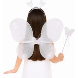 Morotonom Beyaz Kelebek Kız Seti – 50 Cm Kelebek Kanadı, Taç Ve Asa