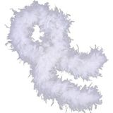 Morotonom Beyaz Renk Kabarık Kalın Otriş Boa Tüy 6 Cm Genişlik 180-200 Cm Uzunluk