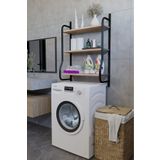 Morpanya Bony Çamaşır Makinesi Üstü Düzenleyici Raf Banyo Dolabı Rafı Makina Üstü Dolap Raf Ceviz