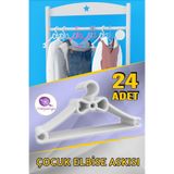 Morpanya Çocuk Elbise Askısı 24 Adet Bebek Askısı Fiyonklu Bebek Çocuk Kıyafet Askısı