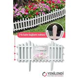 Morpanya Dekoratif Bahçe Çiti Bordür Kırılmaz Plastik Çit 59 Cm Tek Peyzaj Koruma Panel Beyaz