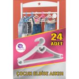 Morpanya Hopiş Çocuk Elbise Askısı 24 Adet Bebek Askısı Kalpli Bebek Çocuk Kıyafet Askısı