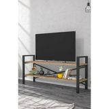 Morpanya Metal Tv Sehpası Raflı Tv Ünitesi Televizyon Sehpası LCD Tv Masası Ceviz MP118