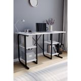 Morpanya Sendy Metal Çalışma Masası 4 Raflı Laptop Bilgisayar Masası Ofis Ders Yemek Çocuk Masası