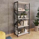 Morpanya Sera Metal Kitaplık 5 Raflı Çok Amaçlı Dosya Kitap Rafı Ofis Salon Raf 150 Cm Beyaz