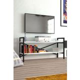 Morpanya Smarter Metal Tv Sehpası 2 Raflı Tv Ünitesi Dekoratif Lcd Televizyon Sehpası Beyaz
